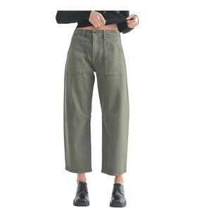 618.JASON WU EDIT Wilhelmina Easy BarrelCropped HighRise pants in Rosemary Sz25